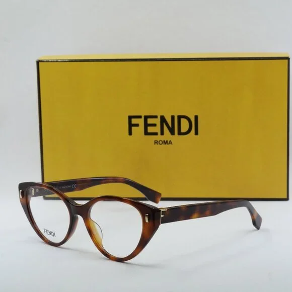 NEW WOMEN FENDI EYEGLASSES BROWN CLEAR FENDI FE50020I 053 CAT EYE EYEWEAR NEW WOMEN FENDI EYEGLASSES BROWN CLEAR FENDI FE50020I 053  main image 3